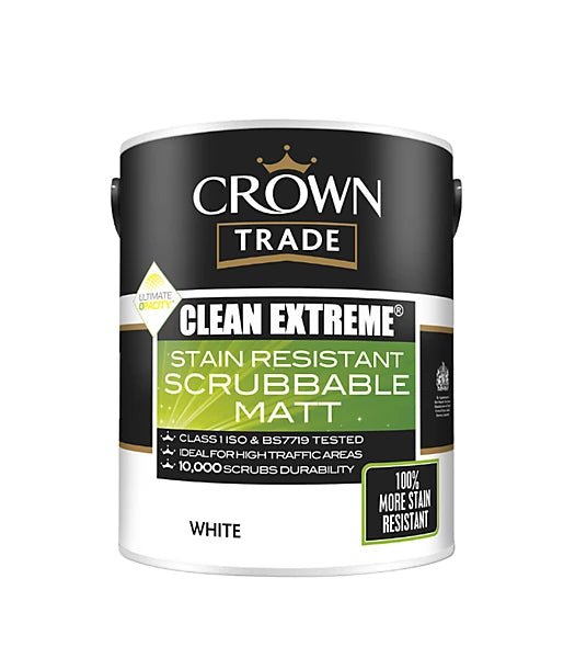 Crown Trade Clean Extreme Scrubbable Matt | 5L | White