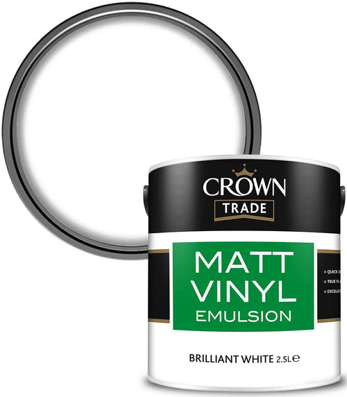 Crown Trade Vinyl Matt | 5L | Brilliant White