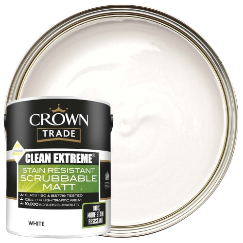Crown Trade Clean Extreme Scrubbable Matt | 5L | White